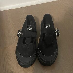 Vans Black Women's Shoes with Buckle Detail